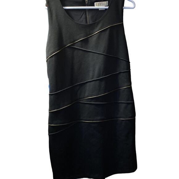 Michael Kors Women Sleeveless 1/2 Zip Knee Shift Dress Black Size 10 - Picture 1 of 6